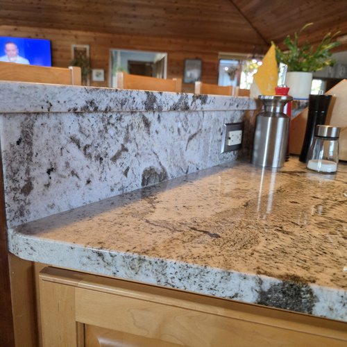 Grey Nuevo Granite on Bar and Island